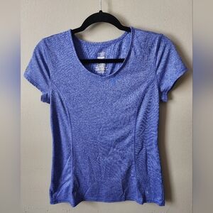 Danskin Women's Heathered Blue Short Sleeve Tee
